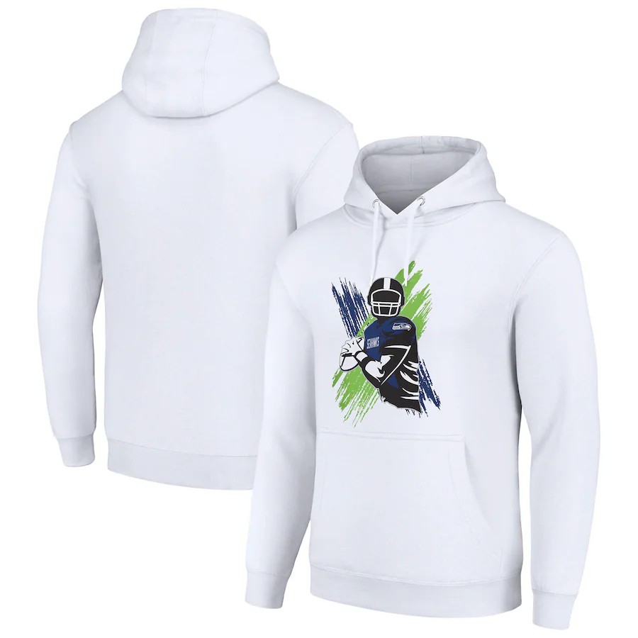 Men seattle seahawks white 2024 NFL hoodie